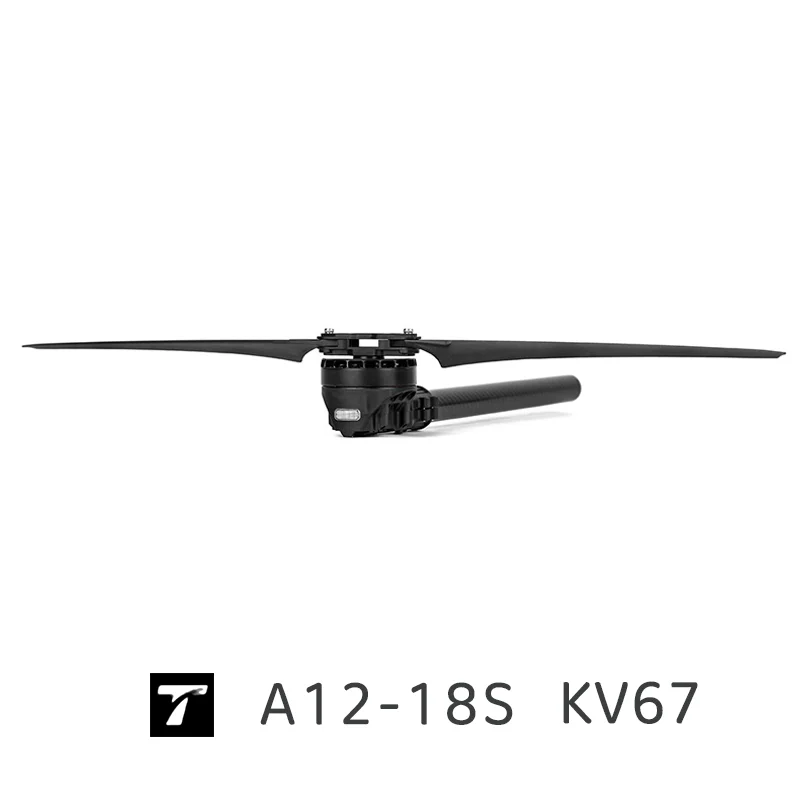 Bras de drone multirotor en métal blanc pour charge 15-18kg, avec moteur KV67, présenté sur fond neutre.