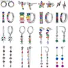 925 Sterling Silver Ear Needle Classic Silver Earrings, Colorful Zircon Flowers Chain Tassel Series Fashionable Women's Jewelry 1