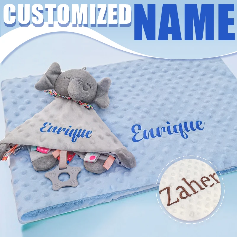 Baby Security Blanket Newborn Baby Blankets Personalized Personalized Comforter Tags Rattles Wrap Blanket First Name