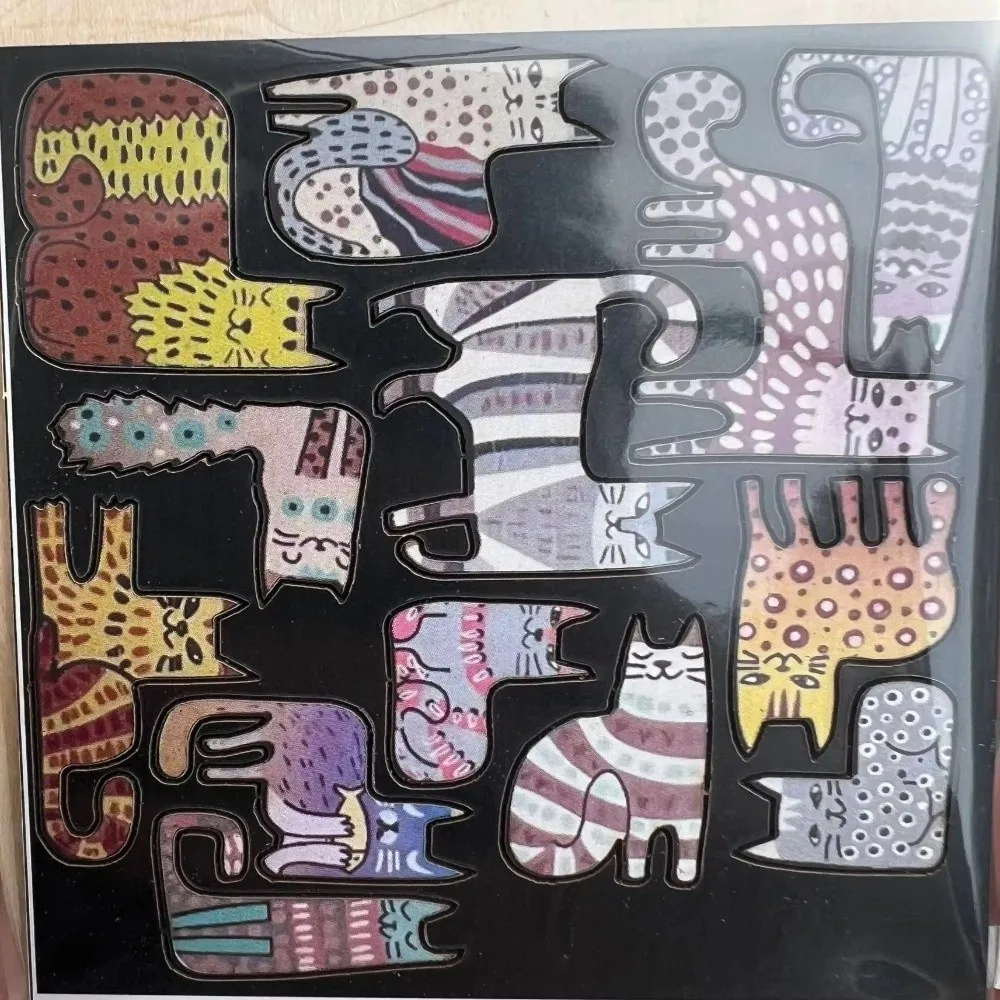 New Irregular Cat Puzzles Colorful Educational Game Brain Teaser Wooden Animal Cats Decorative for Children Birthday Gifts