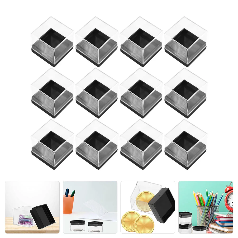 

Plastic Container Specimen Case Boxes Clear Mineral Storage Rock Jewelry Coin Cube Acrylic Plastic Square Mini Gemstone Display