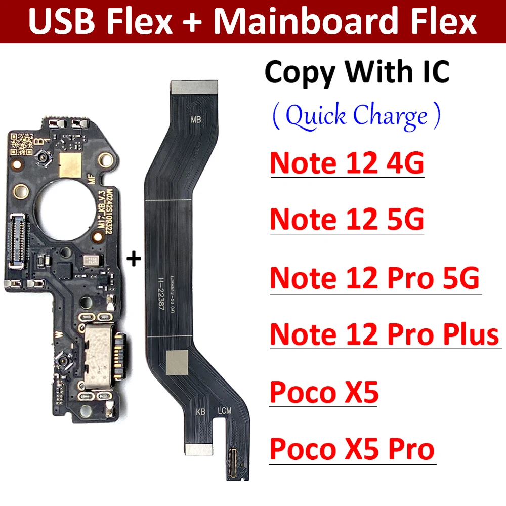Nuovo Per Xiaomi Poco X5 Pro Redmi Note 12 Pro Plus 4G 5G Porta Di Ricarica Usb Dock Charger Connector Board Mainboard Main Flex Cable