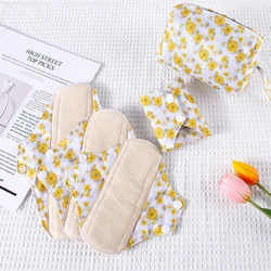 Eco - Friendly Reusable Cotton Menstrual Pads with Mini Wet Bag - 4 - Pack Set (STHC03)