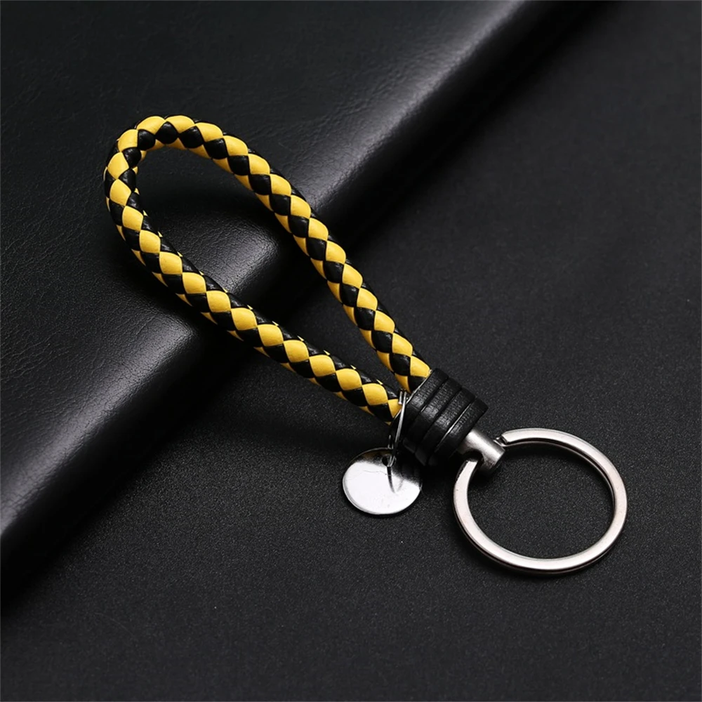Braided PU Leather Wristlet Keychain Strap - Stylish Accessory
