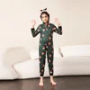 2024 Christmas Family Matching Outfit Cute Deer Ear Hooded Zipper Romper Cute One-Piece Jumpsuit Allover Print Pajamas Xmas Look 4