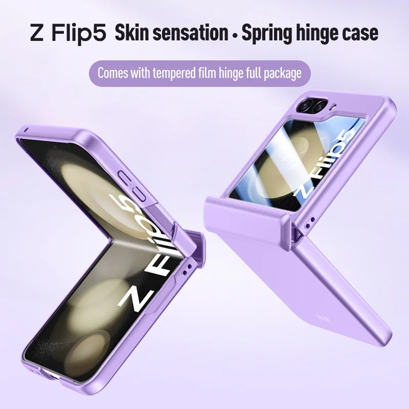 Magnetic Hinge Protection Hard PC Phone Cover For Samsung Galaxy Z Flip 5 5G Case Shockproof with Small Screen Protector