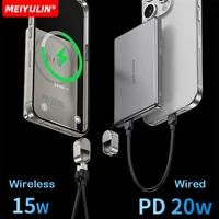 Ultra-thin Magnetic Wireless Power Bank 10000mAh Fast Charging With Cable External Spare Battery For Magsafe For iPhone Xiaomi 2