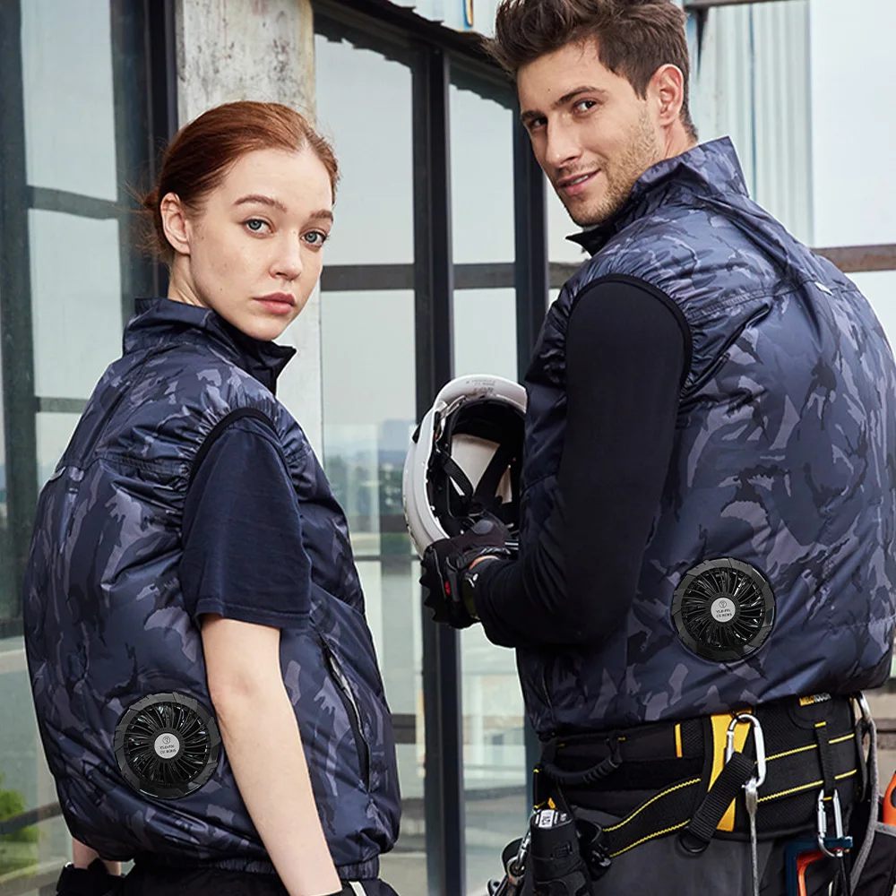 Veste Rafraîchissante USB Rechargeable pour Homme et Femme, Ventilateur Intégré pour Sport et Travail
