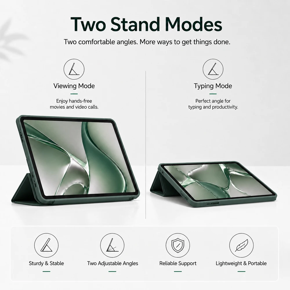 Slim TriFold Stand TPU Soft Back Cover