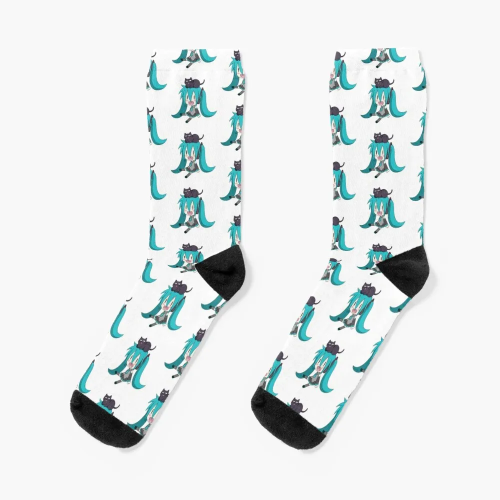 Miku with a Cat!! Socks Running set summer Socks Women's Men's