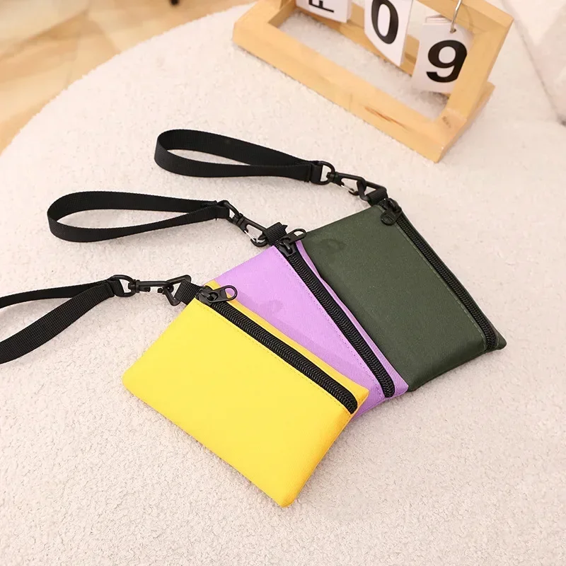 Korean Style Wristlet Wallet - Ultra Lightweight Cash Pouch Key Holder with Wrist Strap (6 Colors) - Minimalist Daily Carry