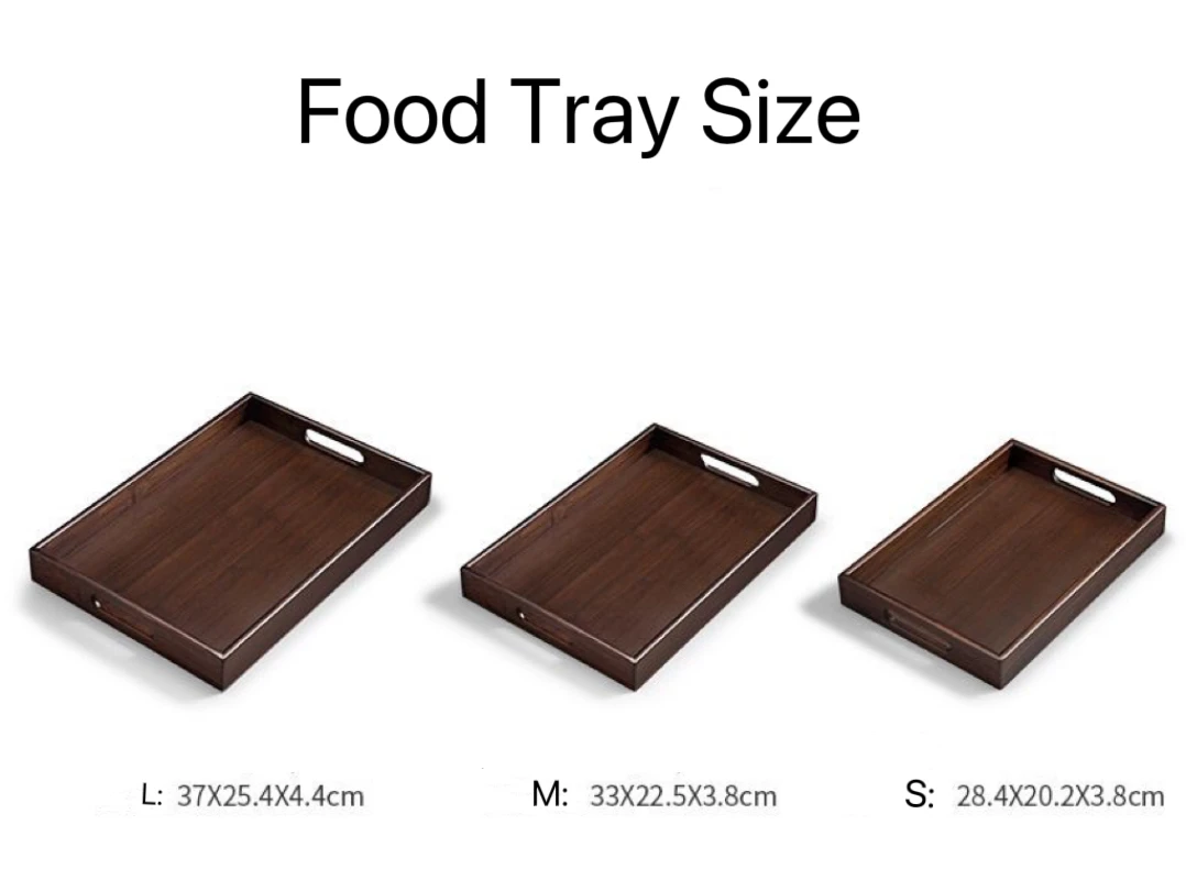 Wooden Food Tray Solid Wood Serving Tray With Handle Rectangular Wooden Dinner Bread Fruit Food Plate 4