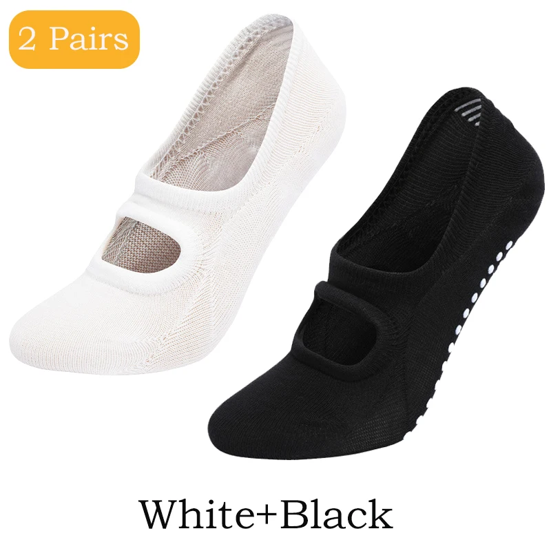 2 أزواج اليوغا الجوارب للنساء القطن سيليكون المضاد...