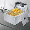 220V Imported Materials Fryers Commercial Household French Fries Deep-fried Dough Sticks Timing Single Double Cylinders 2