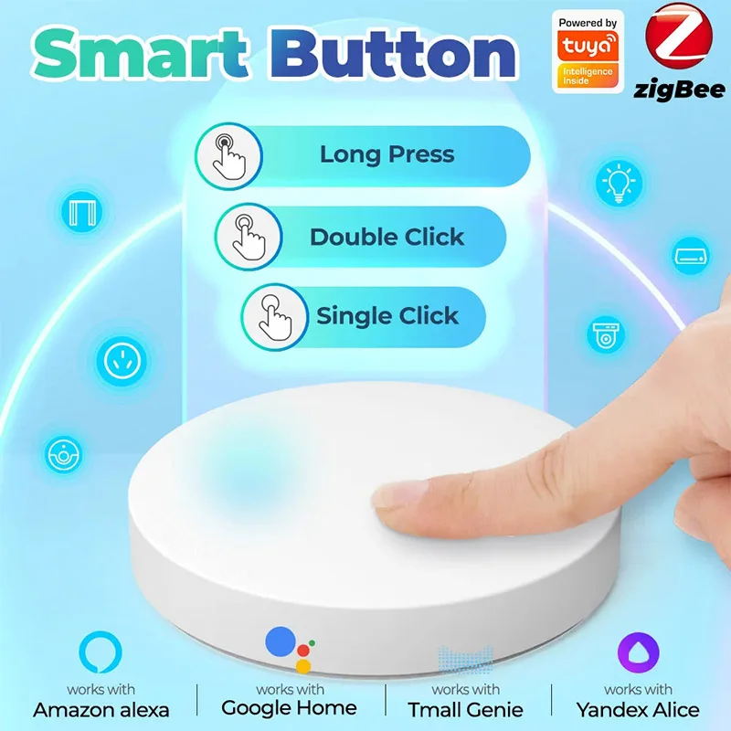 Tuya Zigbee Button Wireless Smart Scene Switch Automation Scenario Controller Smart Life Gadgets Required Zigbee Gateway