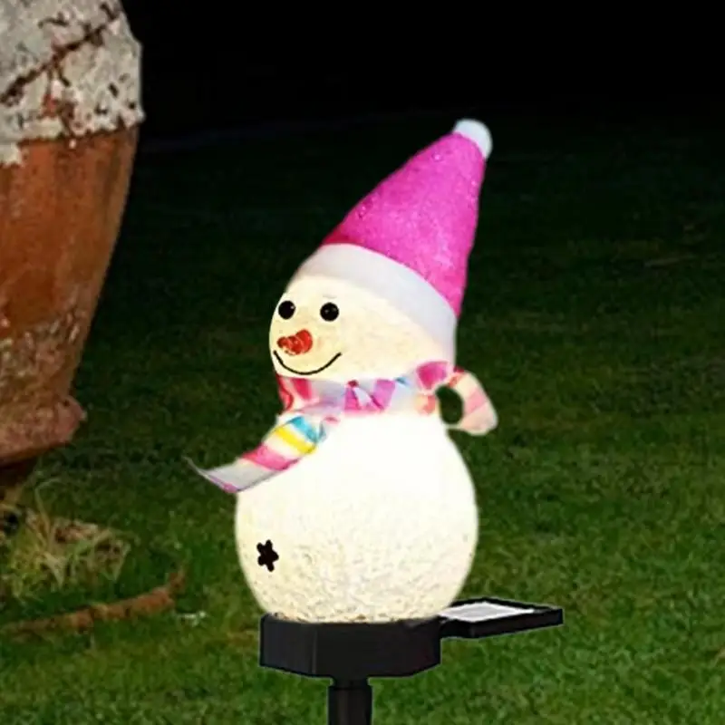 Snowman Yard Stake Solar Powered Snowman Lights Waterproof Solar Christmas Decorations Outdoor Solar Energy For Christmas 4