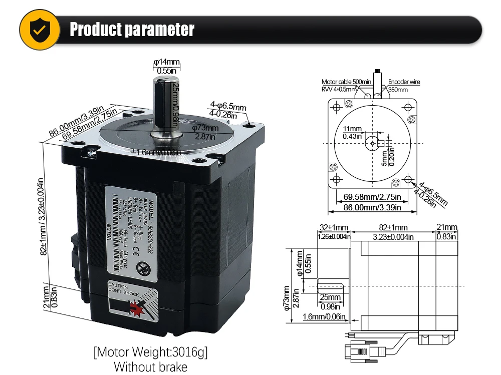 HLTNC Nema34 Schrittmotor 4,5 Nm 8,5 Nm 12 Nm Close Loop mit Encoder 6A + 3M Encoder Kabel Anzug für CNC – Detail 2