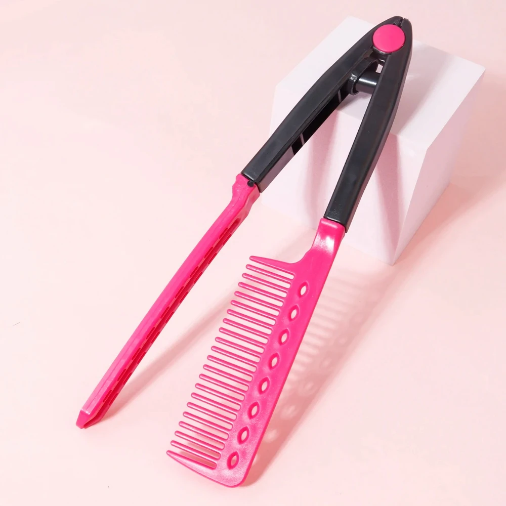 Spazzola per capelli lisci, piastra a V, per stirare i capelli, adatta per parrucchieri, speciale per parrucche di capelli veri - immagine 3