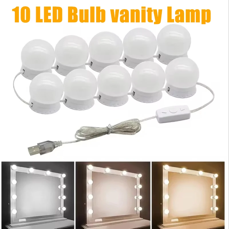 Mirror Light Bulbs Vanity Lights USB 5V Bathroom Dressing Table Lighting Dimmable LED Vanity Light For Makeup Mirror LED mirror lights makeup lamp makeup mirror lights vanity light