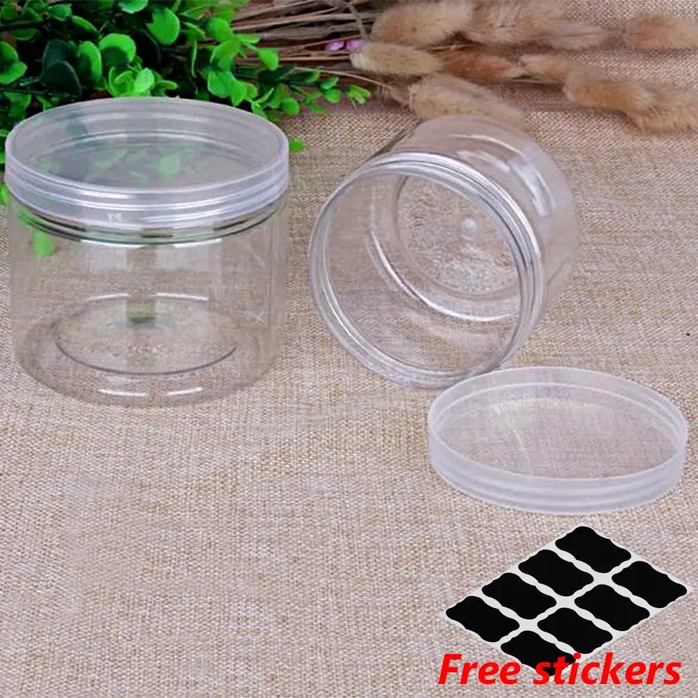 30/50/60/80/100/120/150ml Food Storage Jars Clear Lid Bottle Pot Balm Plastic Container Can Tin Transparent Screw Empty 10pcs storage jar storage can plastic storage bottle