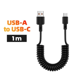 Enhanced USB - C to USB - C Spring Fast Charging Cable, 66W, Length: 35CM - 1.5M (1m usb type c)
