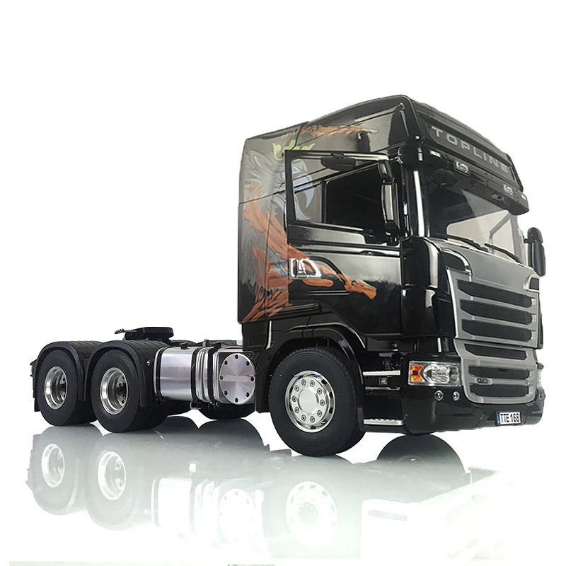 1/14 LESU 6*4 Metal Chassis RC Tractor Truck Kit Radio Control Vehicle Painted Cabin R730 High Roof Motor Toy DIY Model THZH0928 3