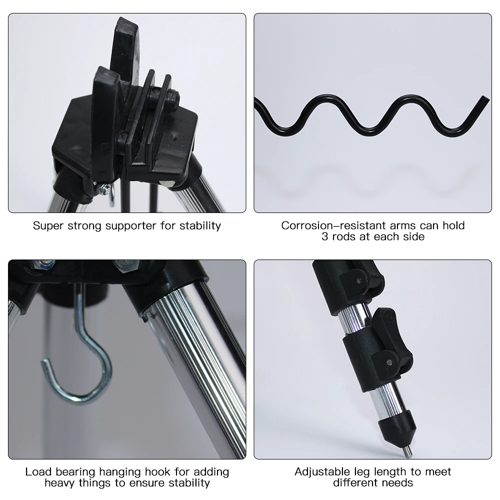 Fishing Rods Support Multifunction Telescopic Rod Holder Foldable
