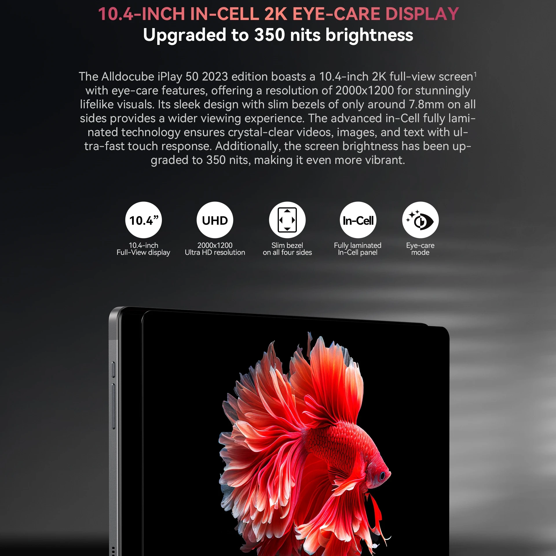 Alldocube iPlay 50 Tablet 10.4inch 2K Screen Android13 6GB RAM 64GB ROM Octa-core CPU Dual-BOX Speaker iPlay50 2