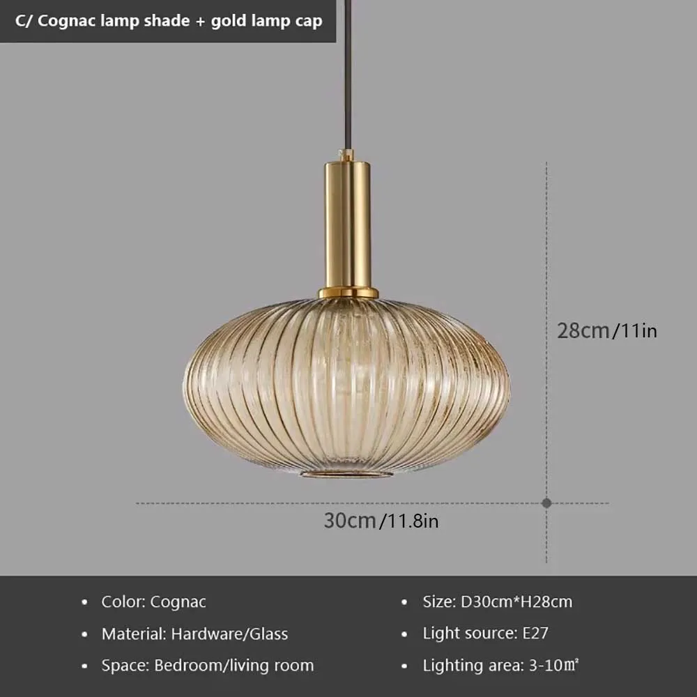 أضواء قلادة الزجاج E27 الدخان الرمادي للمطبخ مطعم...