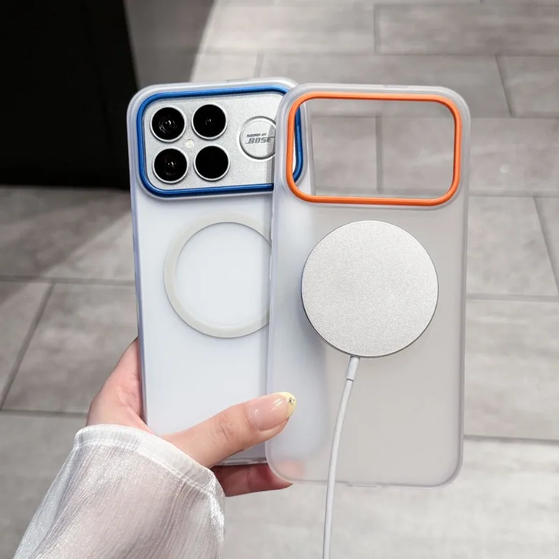 Ultra-Thin Magnetic Frosted Shockproof Case with Lens Protection