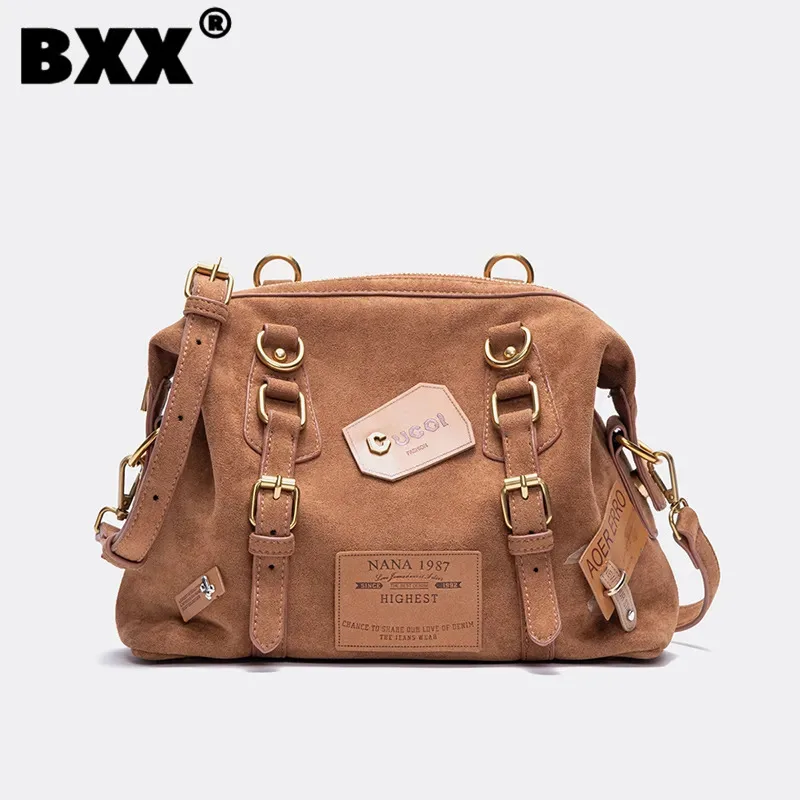 

[BXX] Vintage Label Brown Backpack Fashion Creative Leisure Knapsack Simplicity Gilding Advanced Sense Crossbody Bags 8CY1068