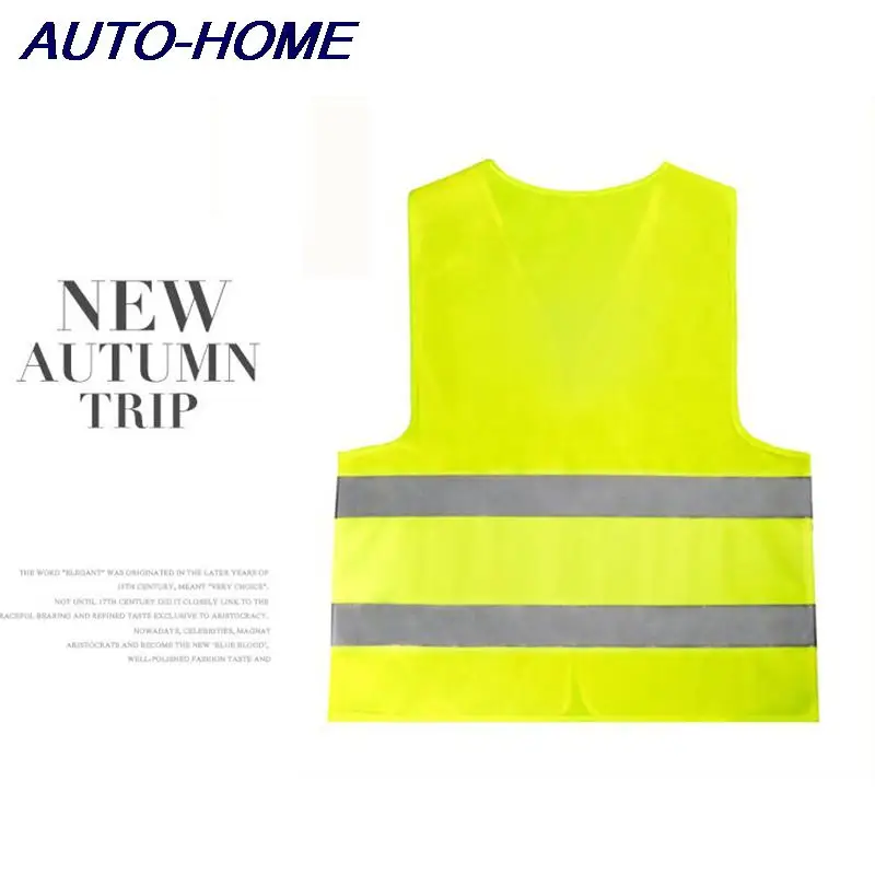 Neon Security Safety Vest High Visibility Reflective Stripes Orange & Yellow