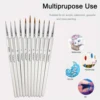 Premium Pearly White Miniature Paint Brush Set - Soft Goat Hair, Wooden Handles for Model Painting & Crafts 4