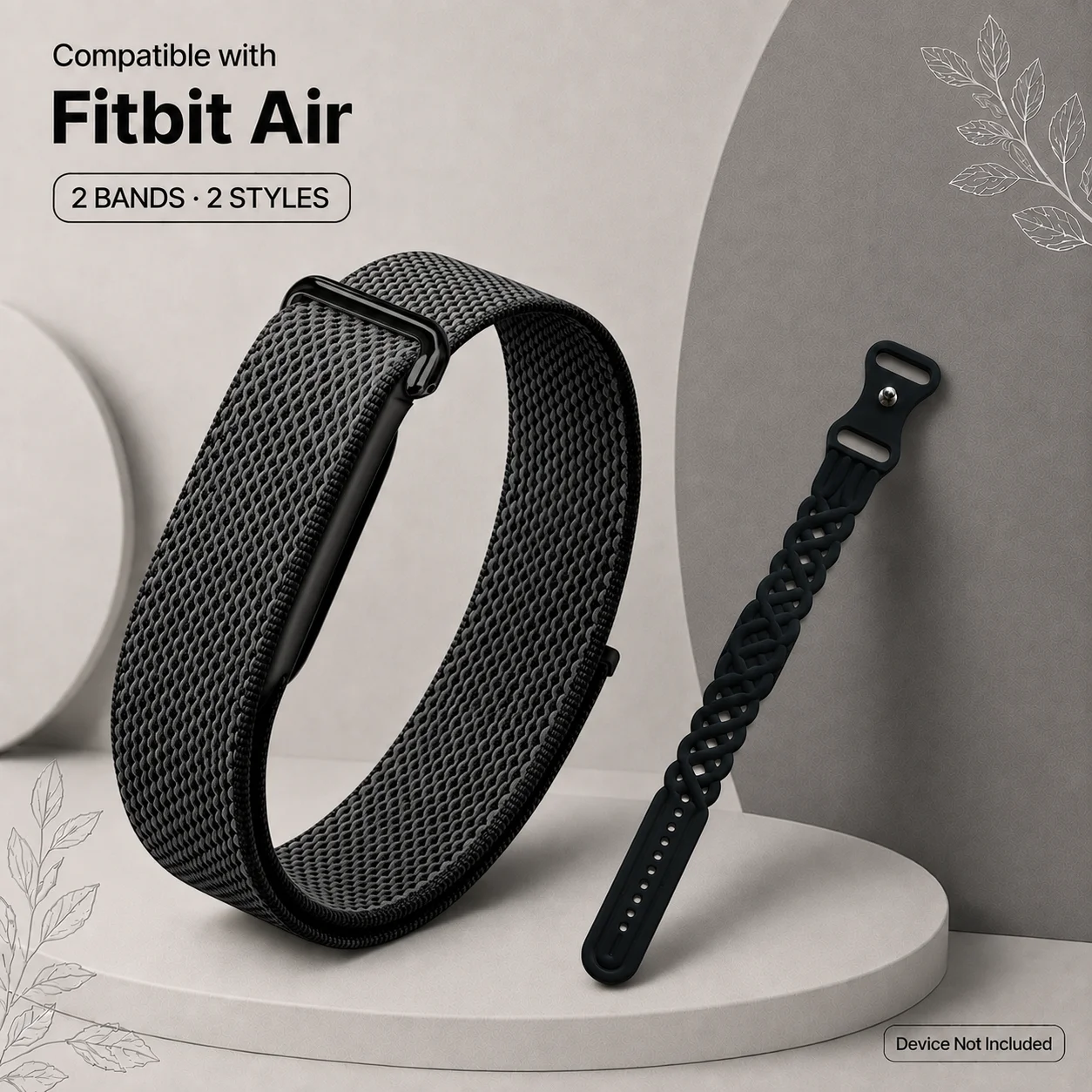 Versatile 2-in-1 Style Band Set with Unique Vine Openwork and Breathable Nylon Loop Strap