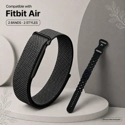 Versatile 2 - in - 1 Style Band Set with Unique Vine Openwork and Breathable Nylon Loop Strap (Black)