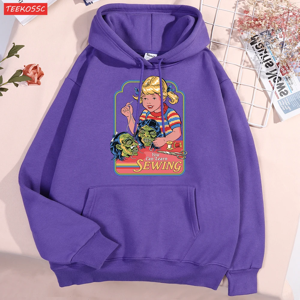 You Can Learn Sewing Men Women Hoodie Funny Harajuku Hip Hop Streetwear Fashion Oversized Loose Clothes Casual Loose Hoody Woman