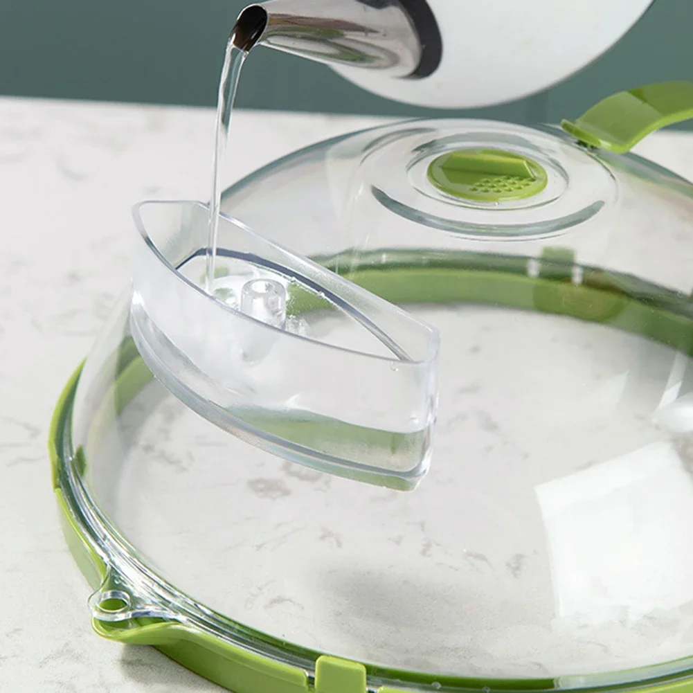 Microwave Cover Clear Splatter Cover Water Steamer Handle Kitchen Gadgets Splash Guard Cooker Lid