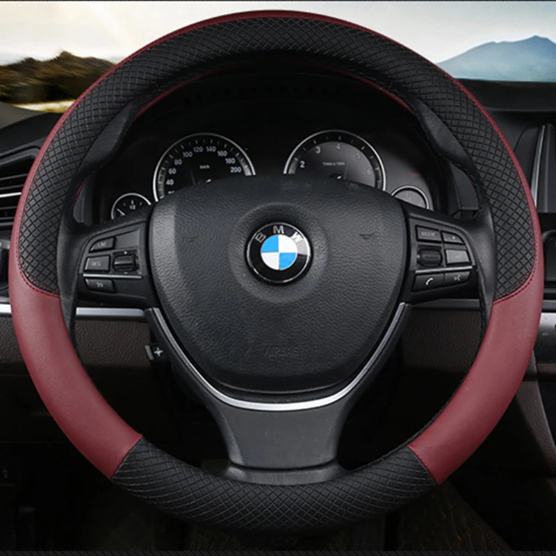 Steering Wheel Cover Micro Fiber Leather Fit 98% Car Models 37-38cm Interior details Car Accessories Auto Goods