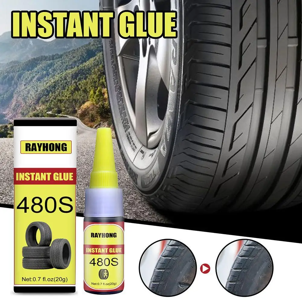 480S Black Super Glue Car Rubber Repair Tire Glue Window Speaker Seal Tire  Repair Glue Mighty Caulk Adhesives Tire Repair Glue Color: 1pc as shown