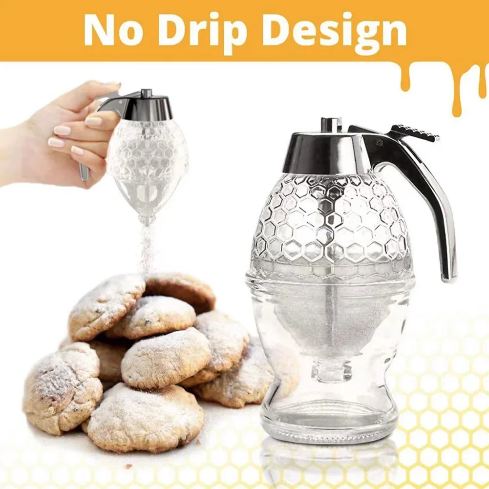 Honey Dispenser Honey Comb Shaped Oil Bottle Sauce Sugar Juice Kitchen Tool Premium Durable Plastic No Drip Honey Special Pot