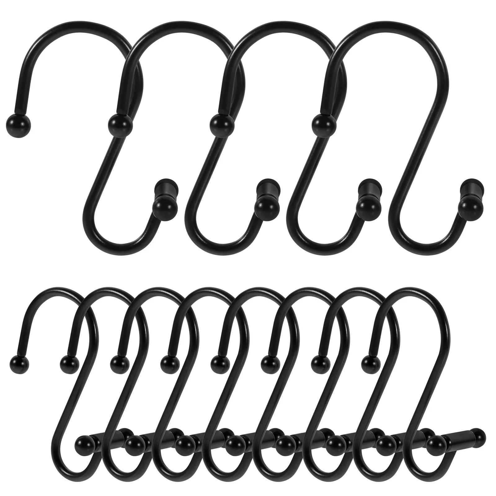 

12pcs Shower Curtain Hooks Bathroom Shower Curtain Rod Hooks for Replacement
