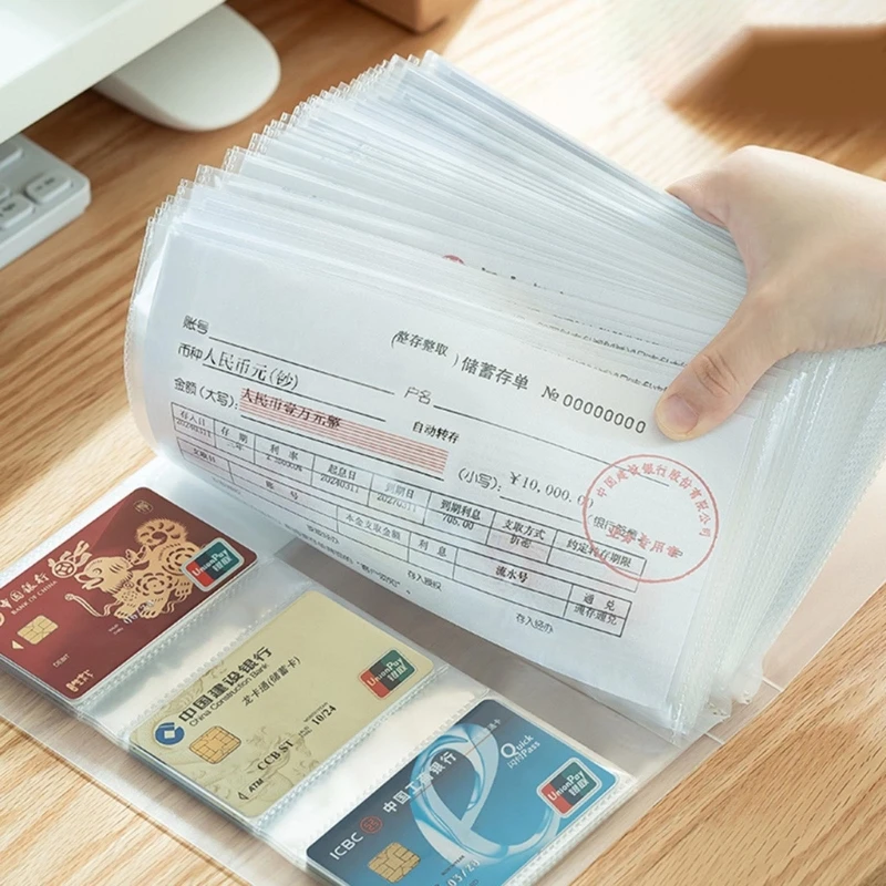 40 80 포켓 영수증 지갑 플라스틱 파일 영수증 폴더 영수증 카드 폴더