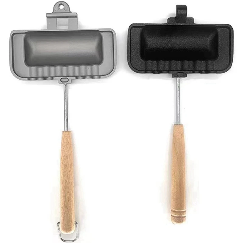 Double-Sided Sandwich Baking Pan Camping Frying Pan Cheese Maker Sandwich Maker Flip Pan 5