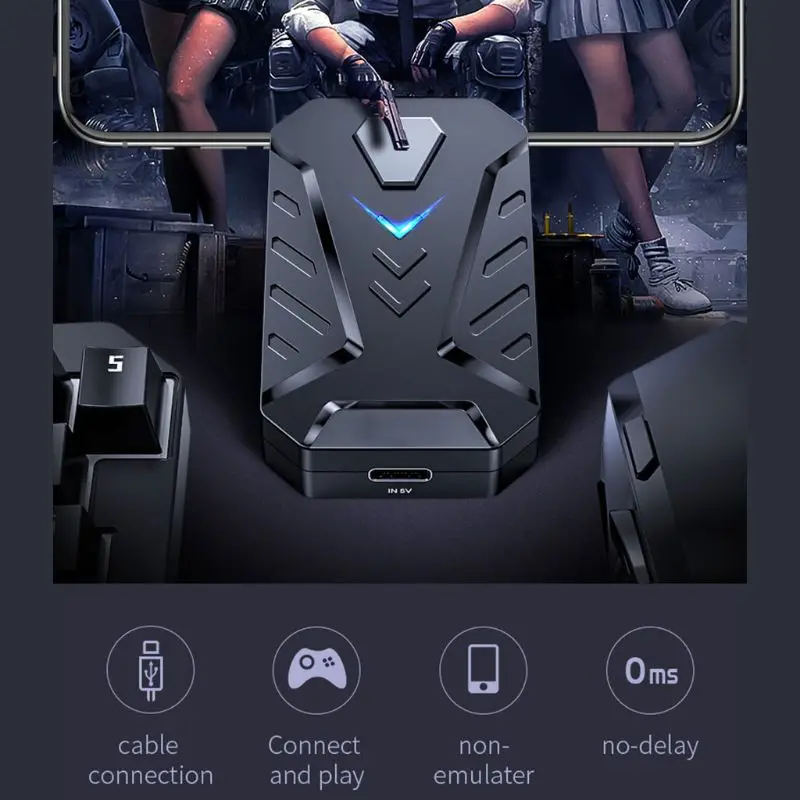 게이밍 키보드 마우스 컨버터 휴대용 게임패드 PUBG용 호환