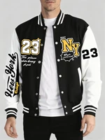 New York Art Letter 23 Print Man Veste Sport Loose Clothing Autumn Winter Baseball Jersey Warm Trendy Jacket Fashion Street Top