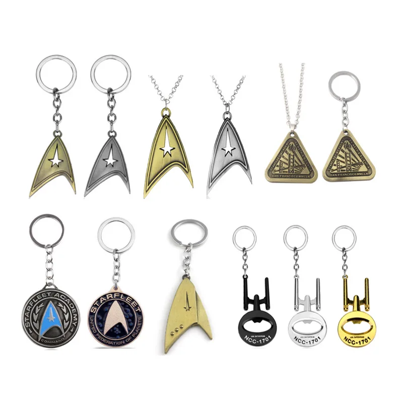 Star Trek Keychain Metal Logo Pendant Key Chain for Women Men