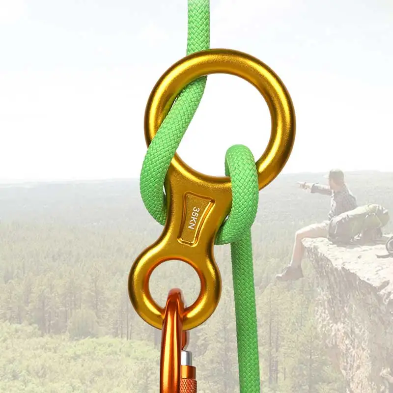 35KN-Rock-Climbing-Carabiner-Figure-8-Rappelling-Rope-Descender ...
