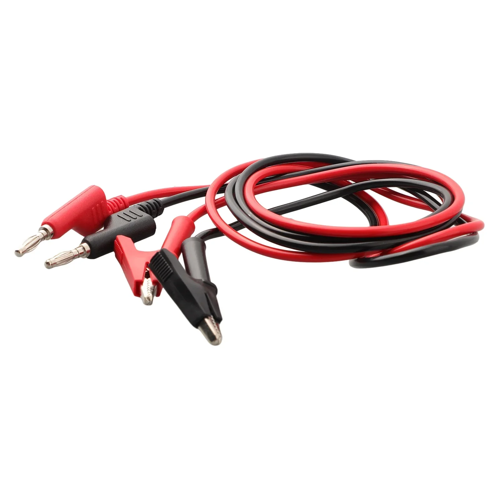 Double End Test Lead Wire Electrical Voltage 4mm Banana Plug Clip Crocodile 15A Multimeter DIY Test Wires 2Pcs 1M electrical test leads