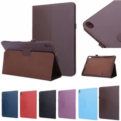 For Lenovo Tab E10 10.1Inch Slim Smart Stand Shell Protective Cover Foldable Holder PU Leather Solid Color Case Auto Sleep/Wake