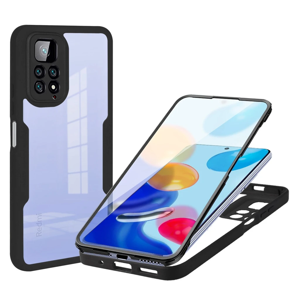 Funda Redmi 10C 10 9 9A 9C 360 Full Phone Case for Xiaomi Note 11 10 9 Pro  11S 10S 9S Cases Luxury Protection Film Bumper Cover